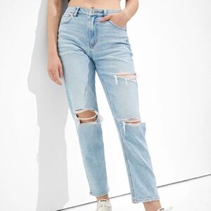 American Eagle Mom Straight Jeans Women’s Size 10 Stretch Denim Blue